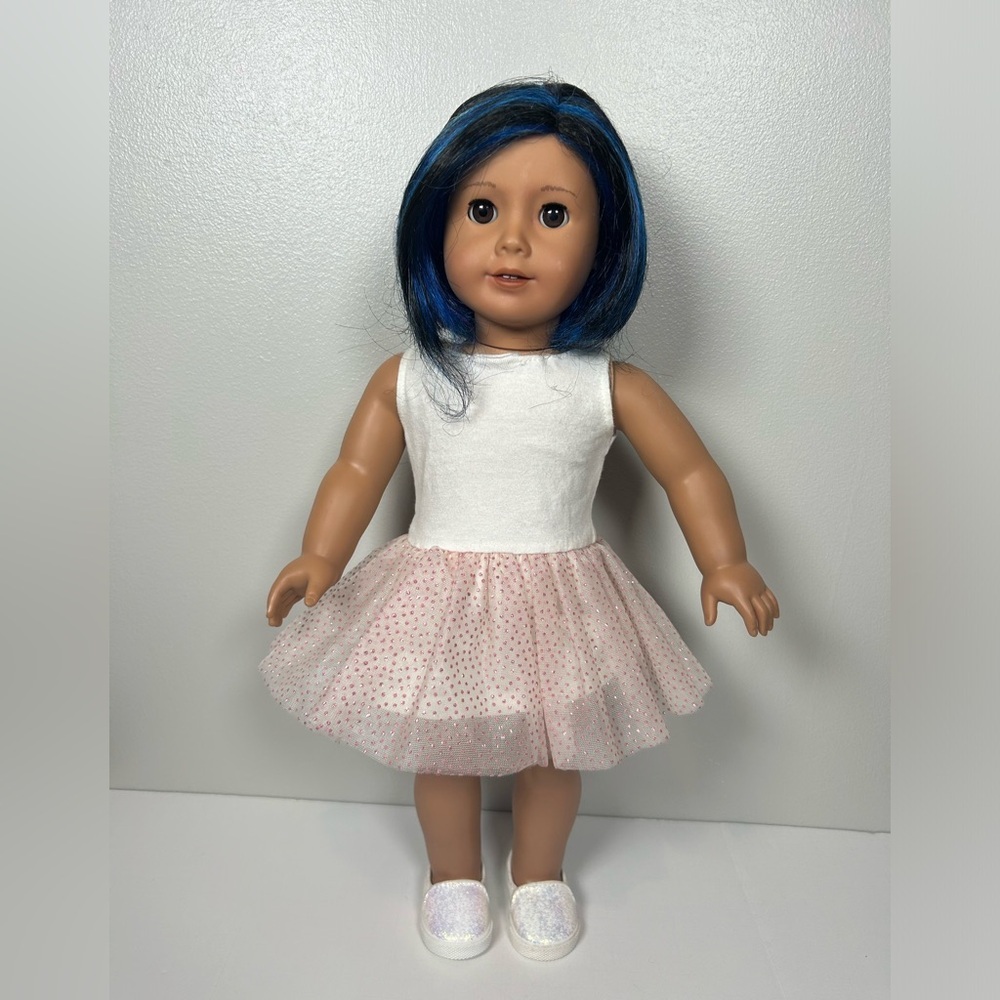 American Girl Doll Truly Me Street Chic Doll #92 Blue Purple Pink SHORT hair